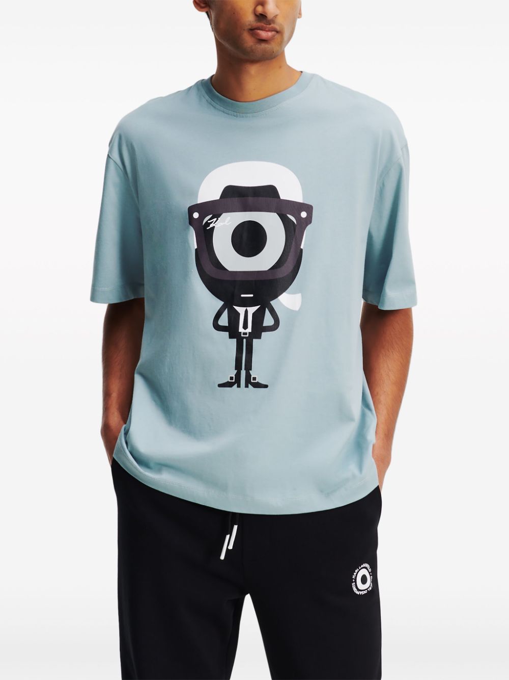 Karl Lagerfeld x Darcel Disappoints T-shirt van biologisch katoen Blauw