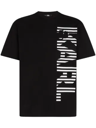 Karl Lagerfeld vertical-logo organic-cotton T-shirt - Farfetch 