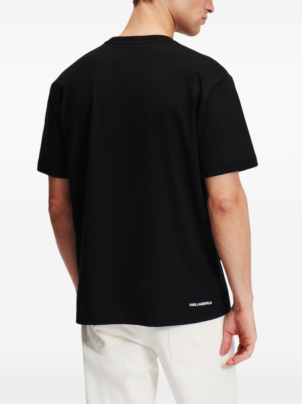 Karl Lagerfeld T-shirt van biologisch katoen met logo Zwart