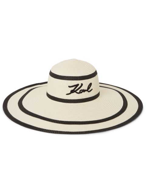 Karl Lagerfeld Signature striped hat