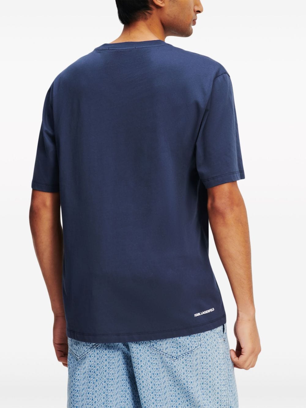 Karl Lagerfeld T-shirt met logopatch Blauw