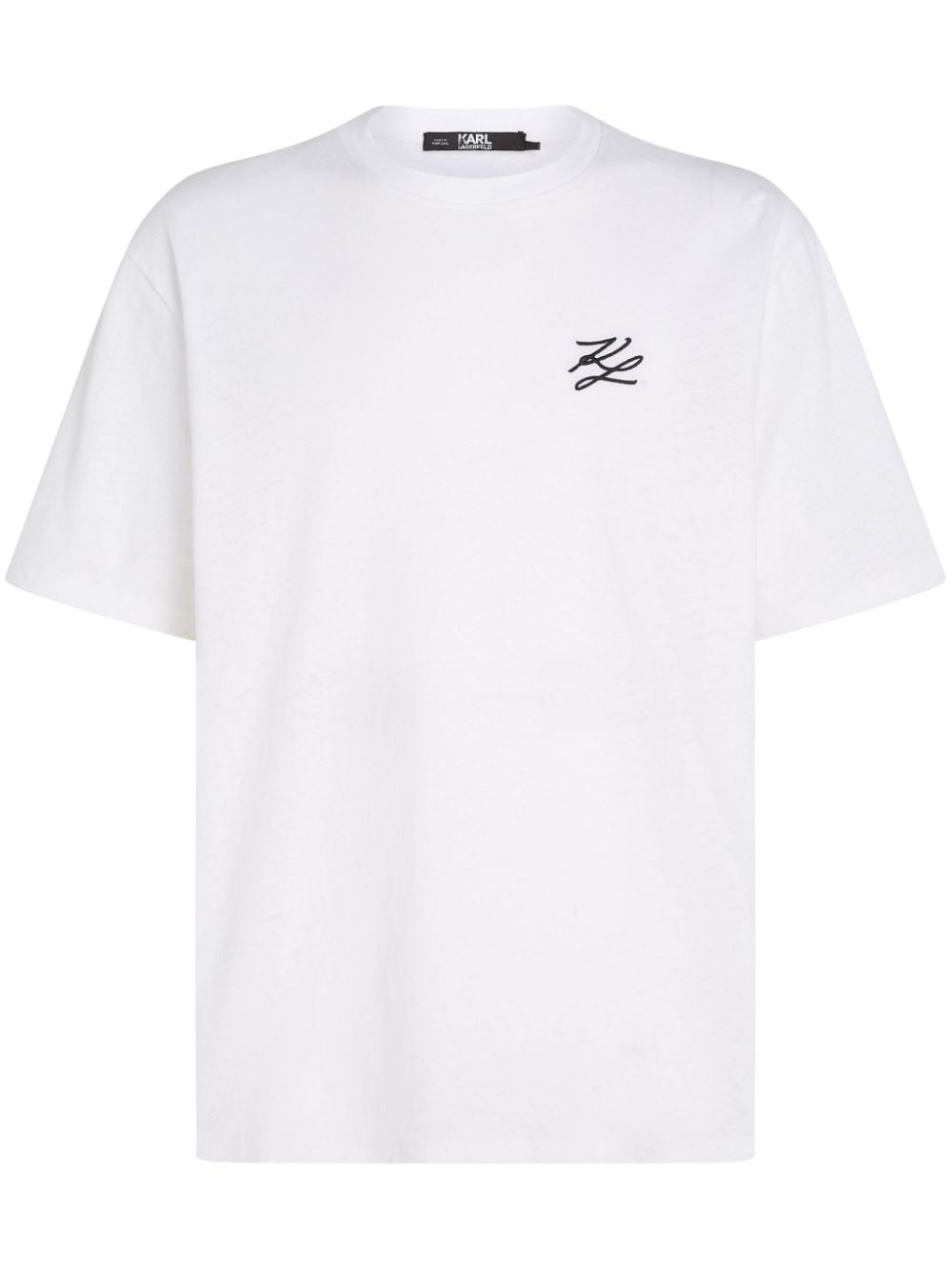 Karl Lagerfeld Logo印花棉t恤 In White