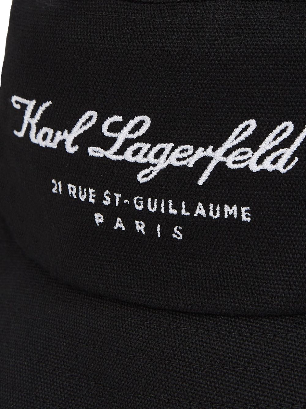 Shop Karl Lagerfeld Hotel Karl Cotton Bucket Hat In Black