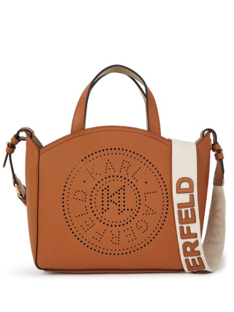 Karl Lagerfeld K Circle perforated-logo tote bag WOMEN