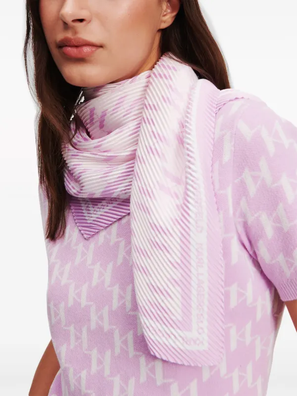 Karl Lagerfeld K/Monogram Pleated Scarf Pink FARFETCH ID - Main Image