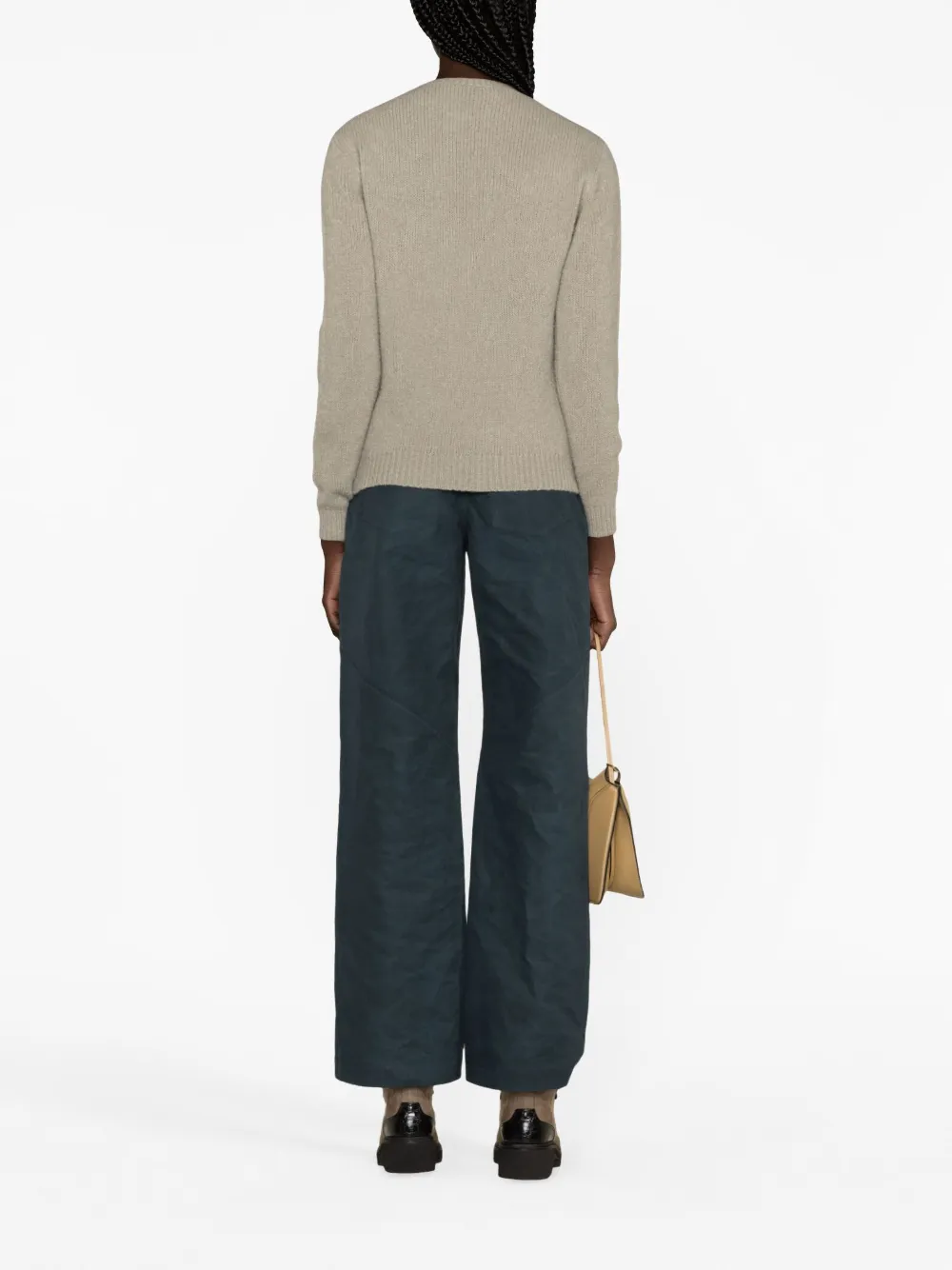 Polo Ralph Lauren Monogram-appliqué Cashmere-blend Jumper In Grey