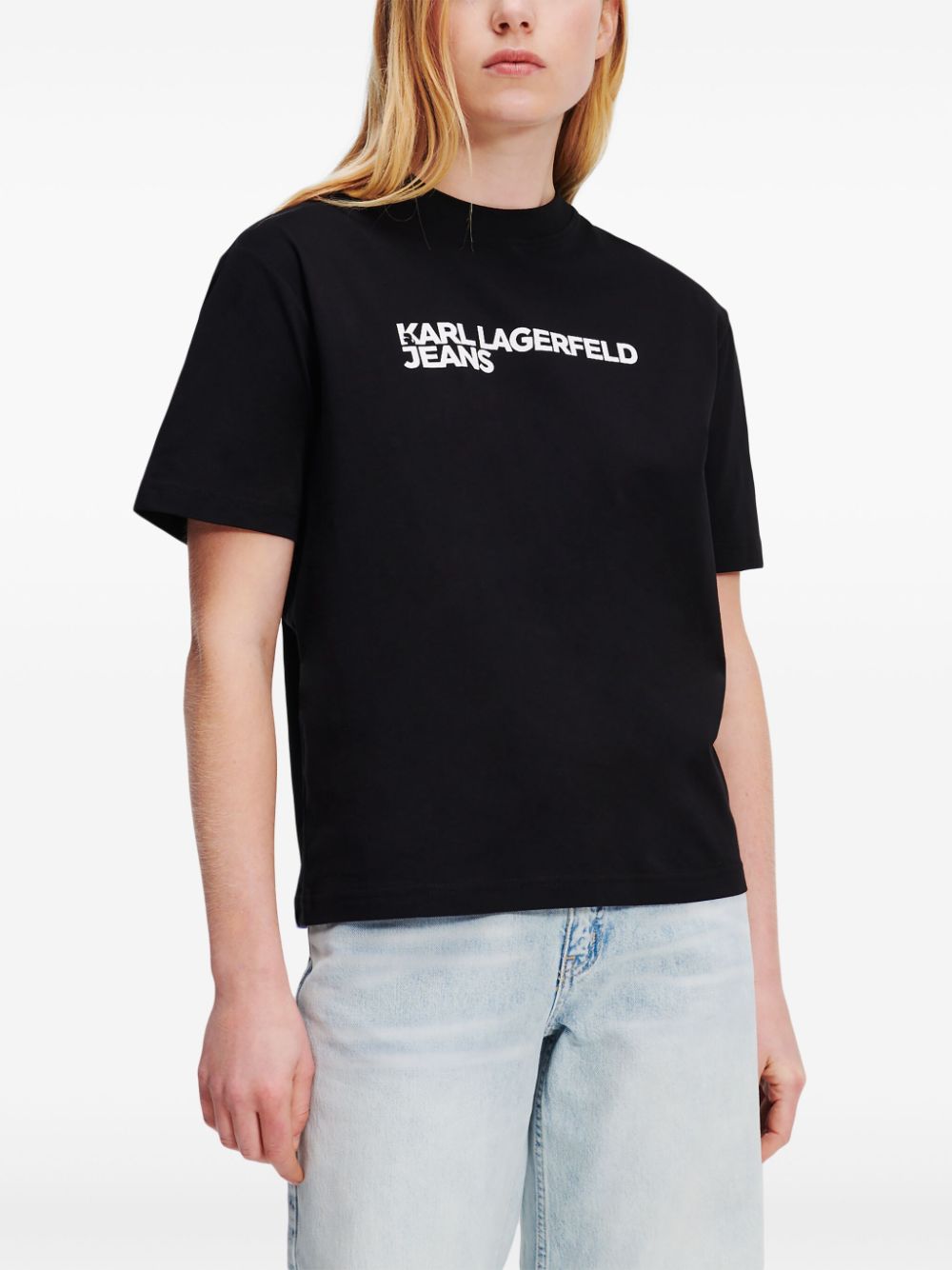 Karl Lagerfeld Jeans logo-print organic-cotton T-shirt - Black