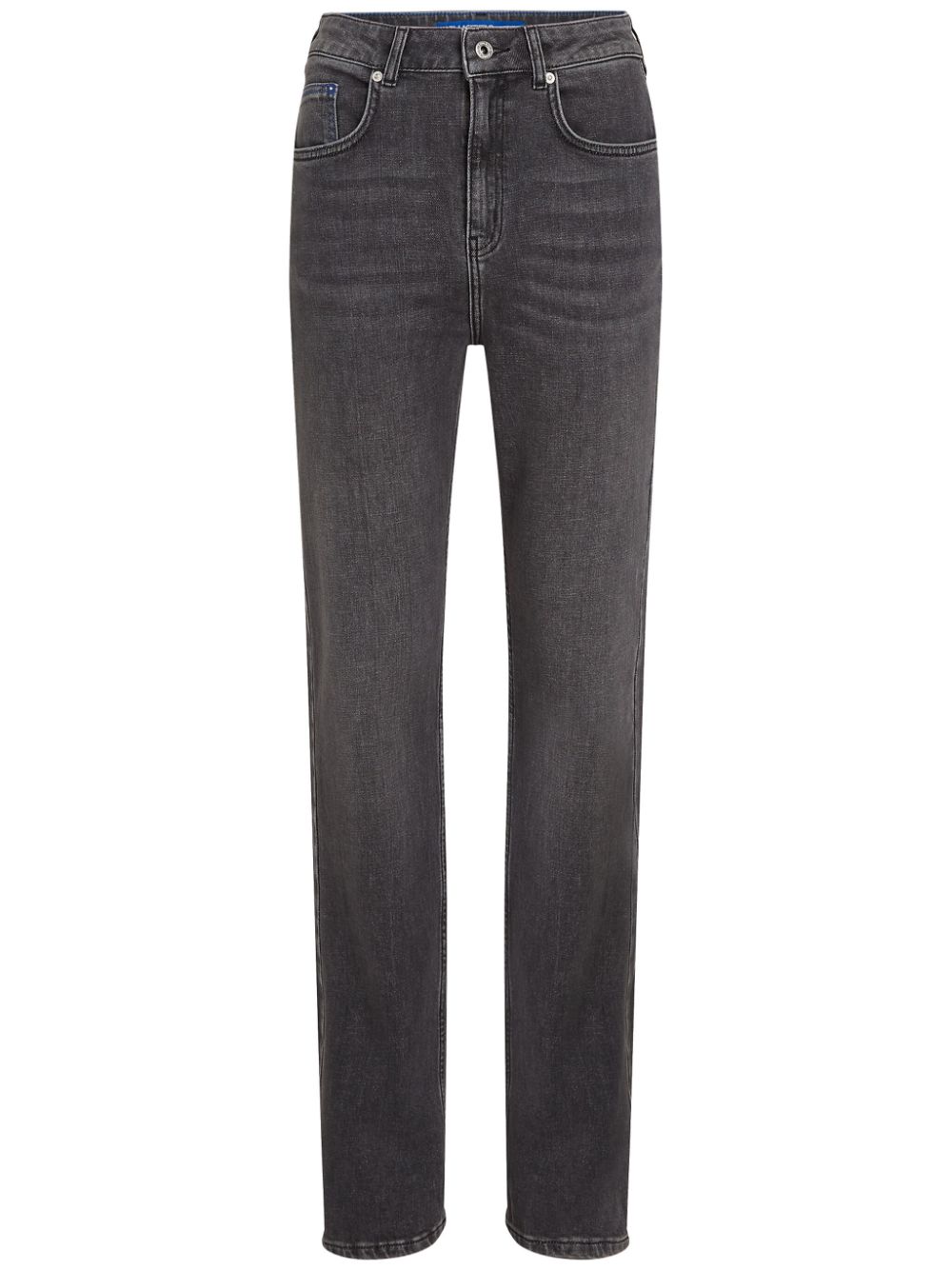Shop Karl Lagerfeld Jeans High-rise Straight-leg Jeans In Grey