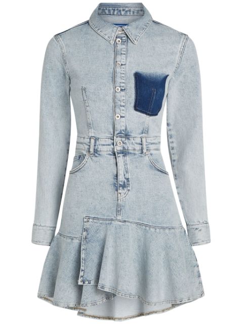 Karl Lagerfeld Jeans Denim mini-jurk met ruches