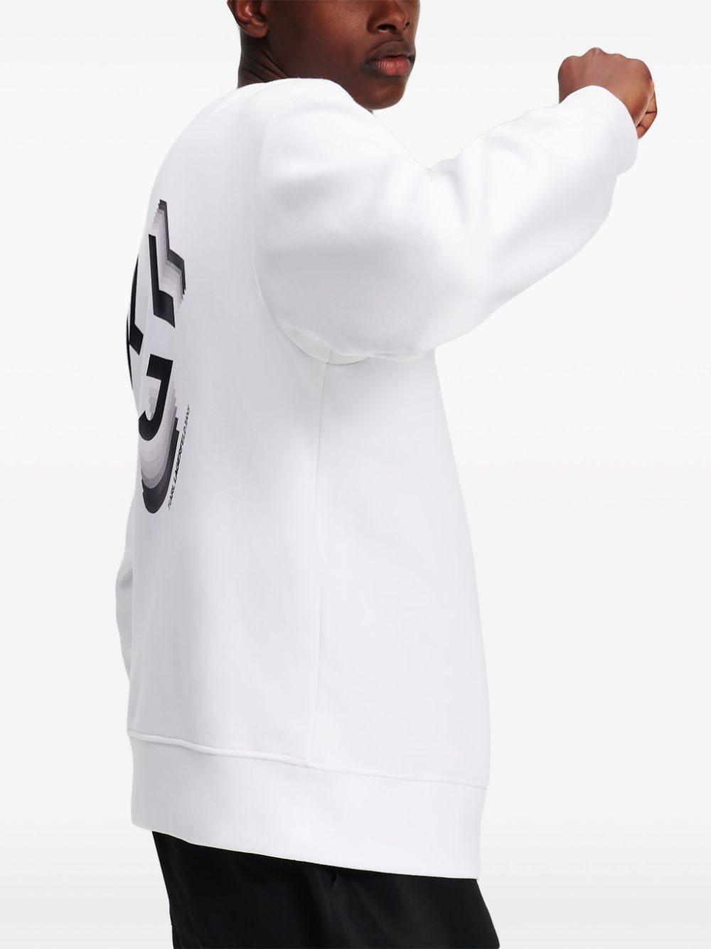 Karl Lagerfeld Jeans Sweater met monogramprint van biologisch katoen Wit