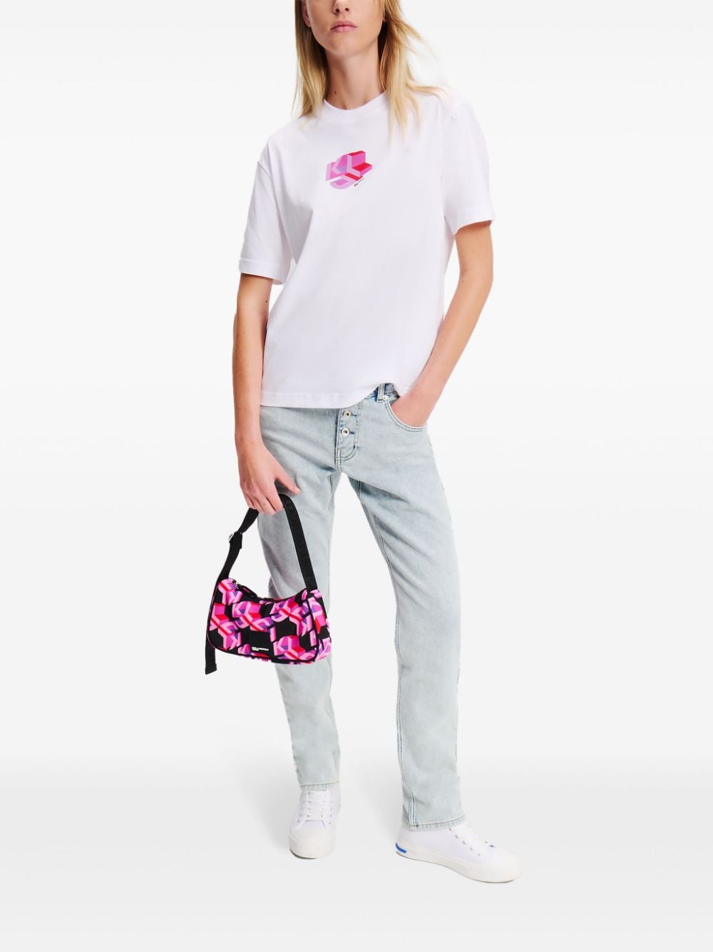 Karl Lagerfeld Jeans Print detailing t-shirt - Wit