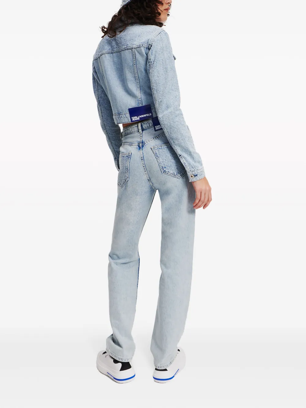 Karl Lagerfeld Jeans High waist bouclé jeans Blauw