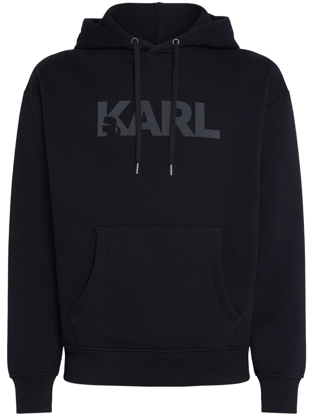 Karl Lagerfeld Logo-print Organic Cotton Hoodie In Black