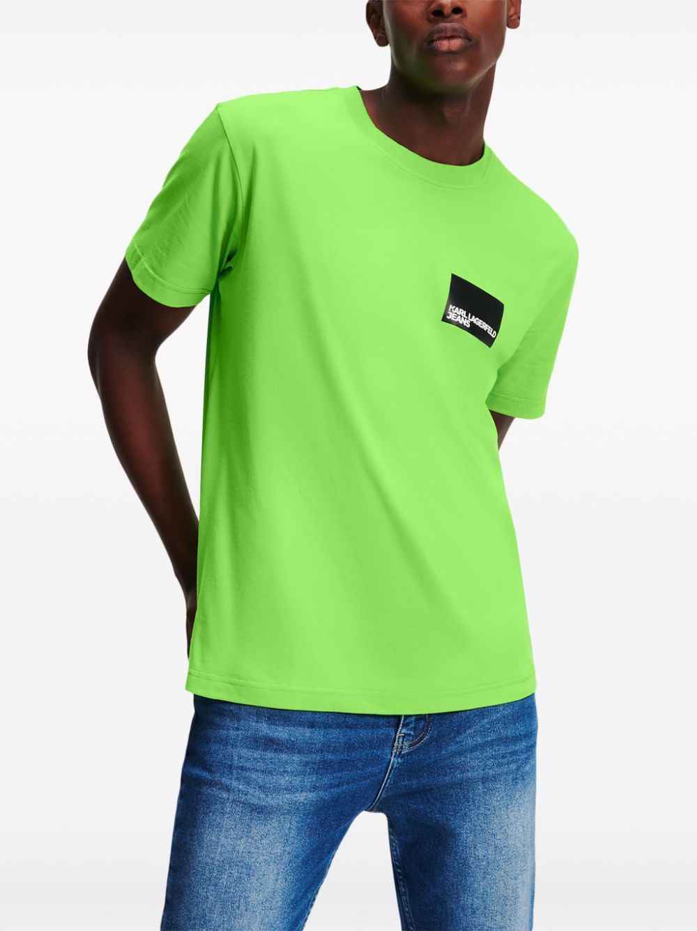 Karl Lagerfeld Jeans T-shirt met logoprint van biologisch katoen Groen