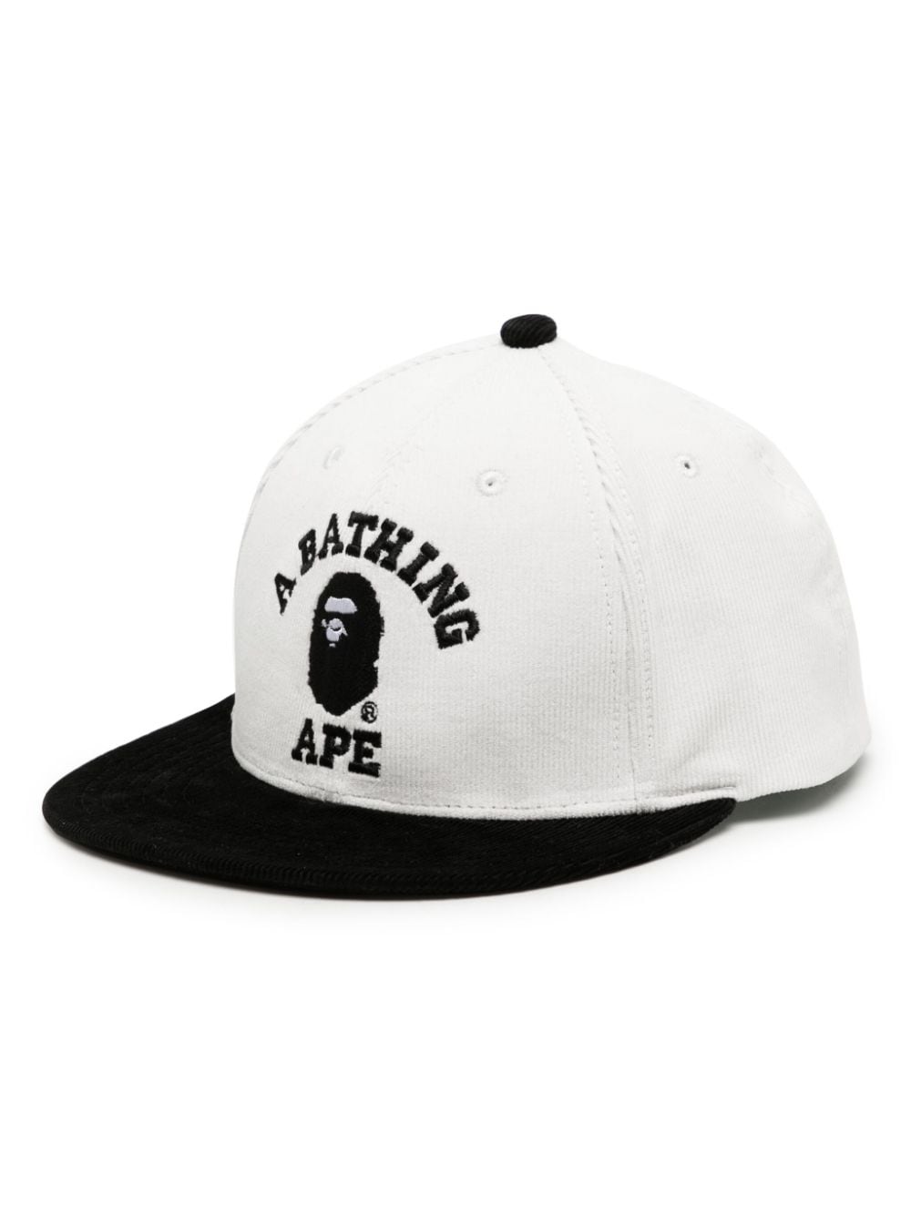 A Bathing Ape Logo-embroidered Flat-peak Cap In White