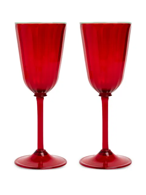 La DoubleJ juego de dos copas de vino Rainbow