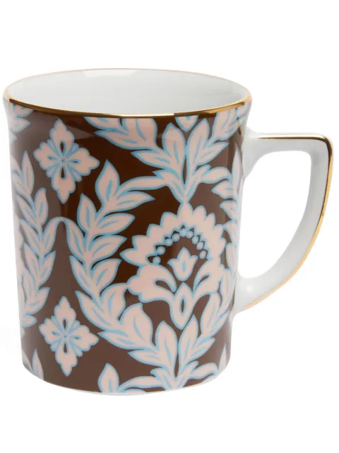 La DoubleJ leaf-print porcelain mug
