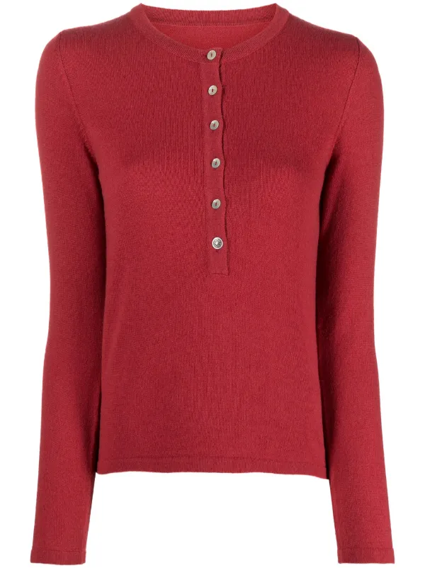 Fortela Cashmere Long-sleeved Top in Red