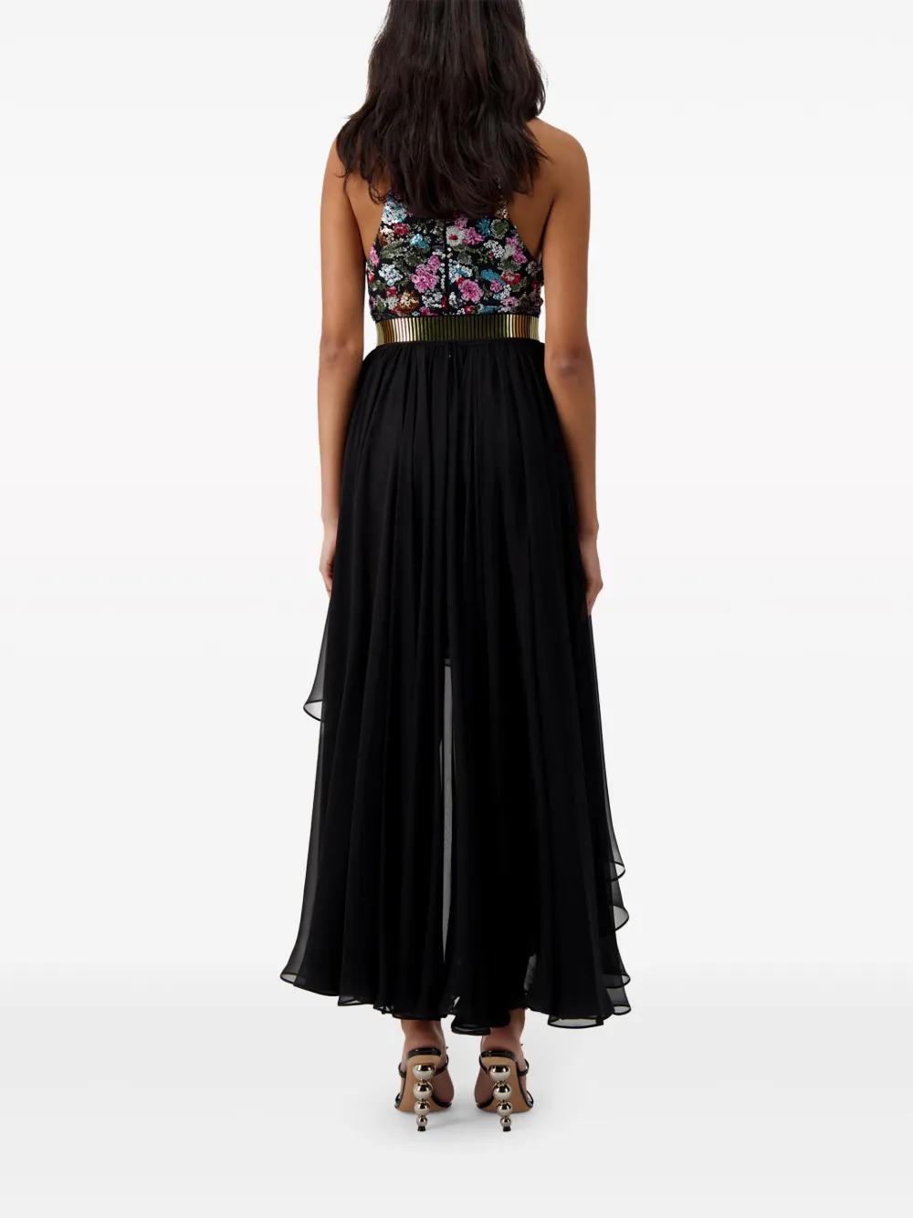 Shop Giambattista Valli Asymmetric Georgette Skirt In Black