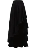 Giambattista Valli asymmetric georgette skirt - Black