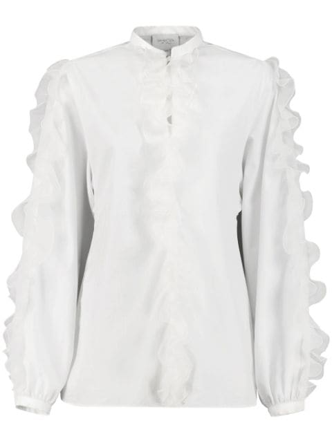 Giambattista Valli ruffled cotton-blend shirt