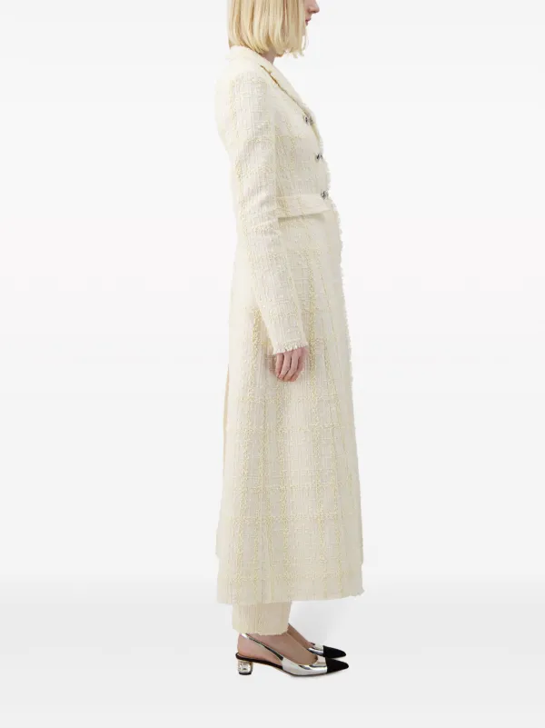 Giambattista Valli Checked silk-tweed Coat | Neutrals | FARFETCH