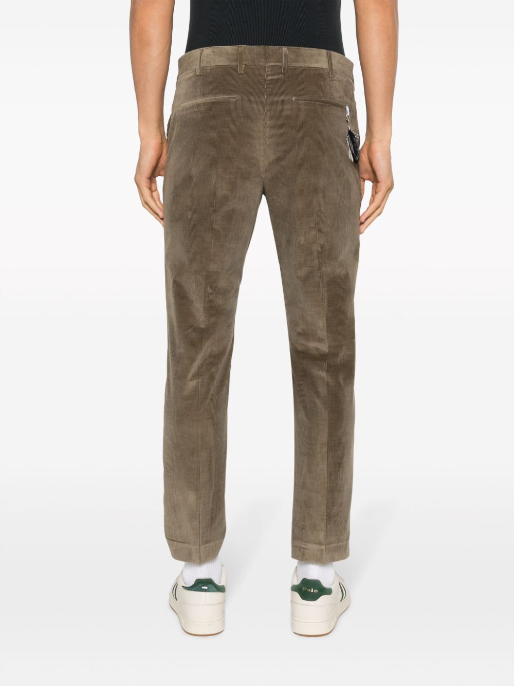 Shop Pt Torino Corduroy Straight-leg Trousers In Green