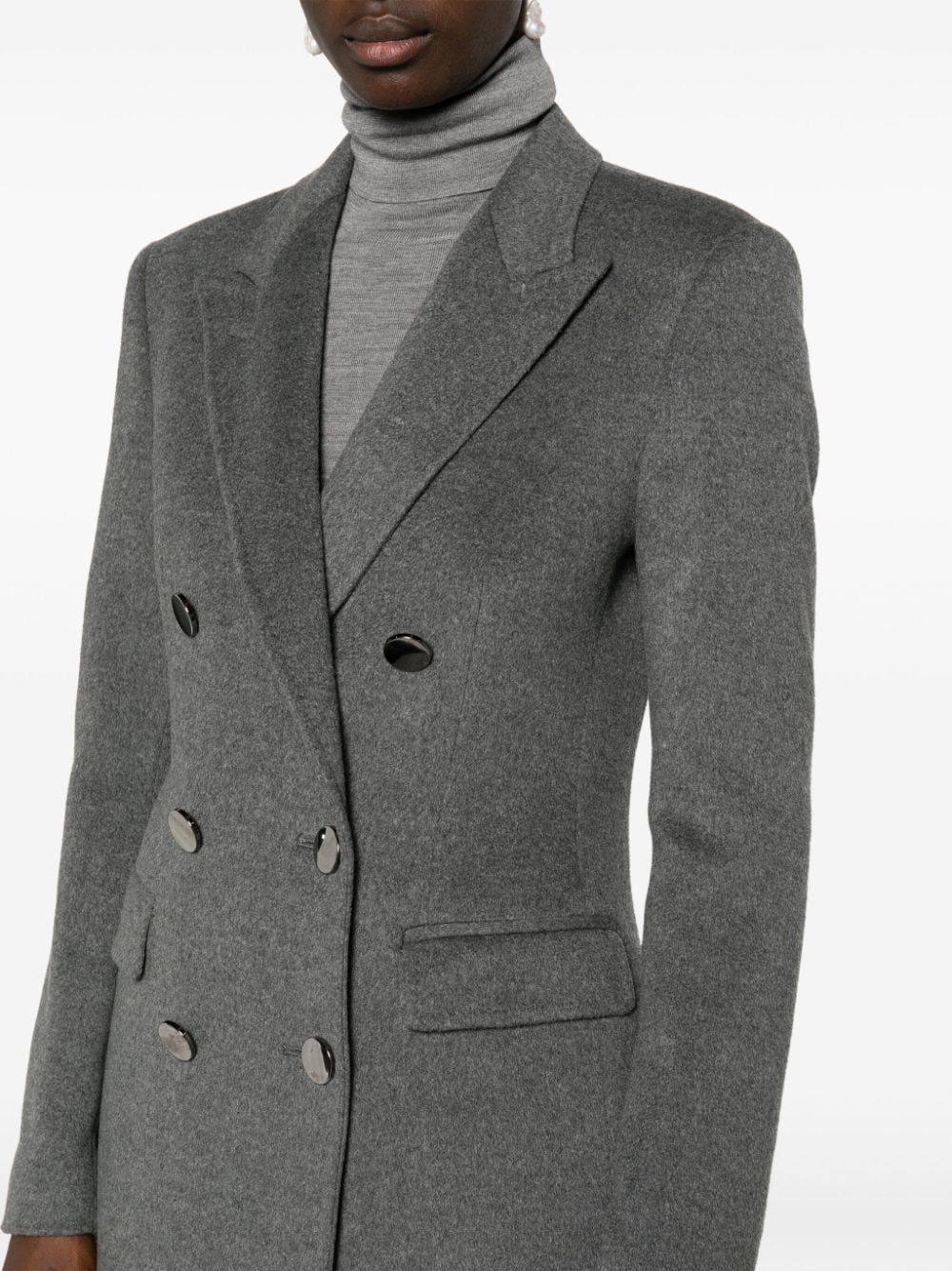 Shop Tagliatore Double-breasted Cashmere Blazer In Grau