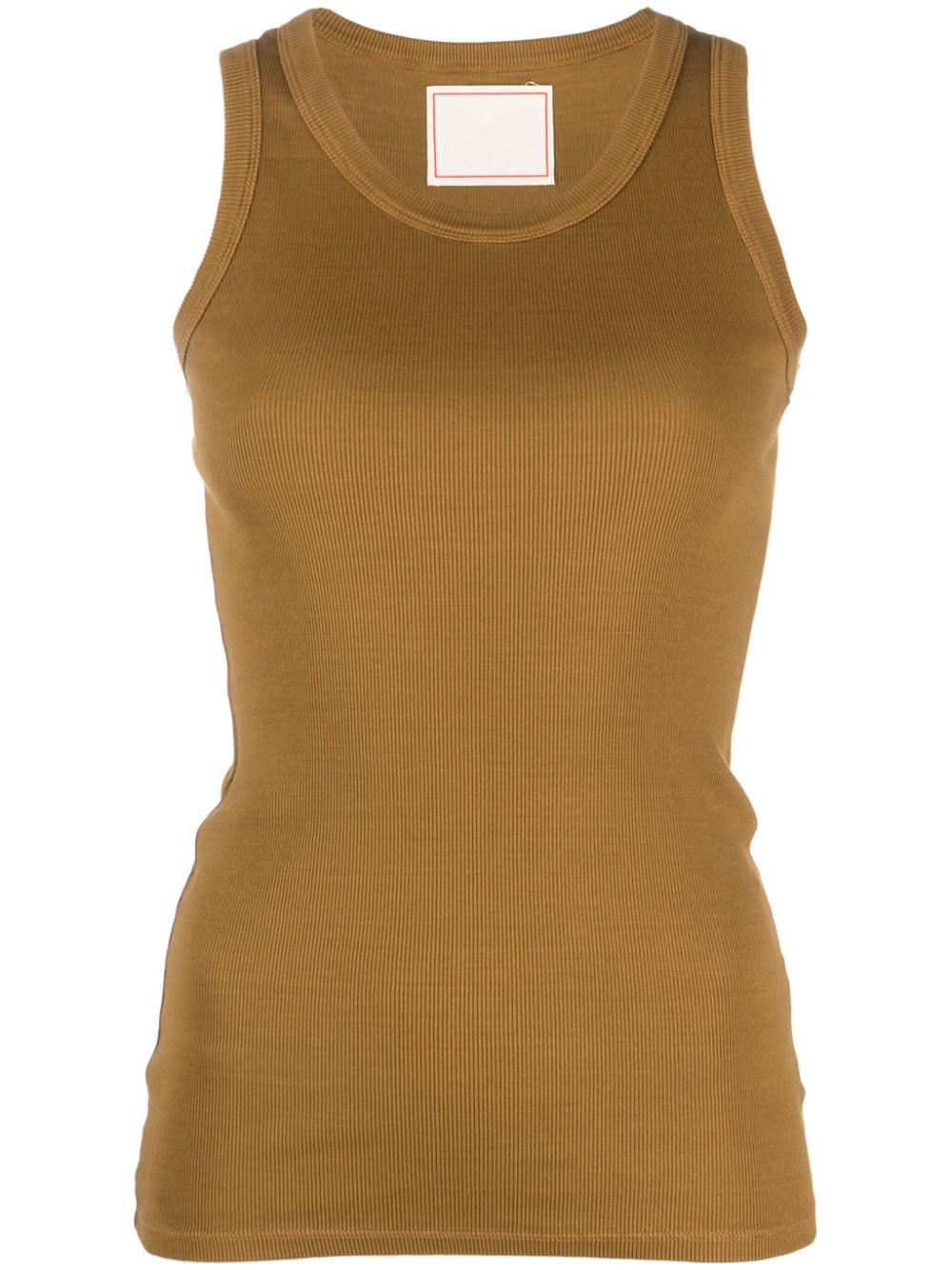 Jeanerica Ribbed Cotton Tank Top In Brown