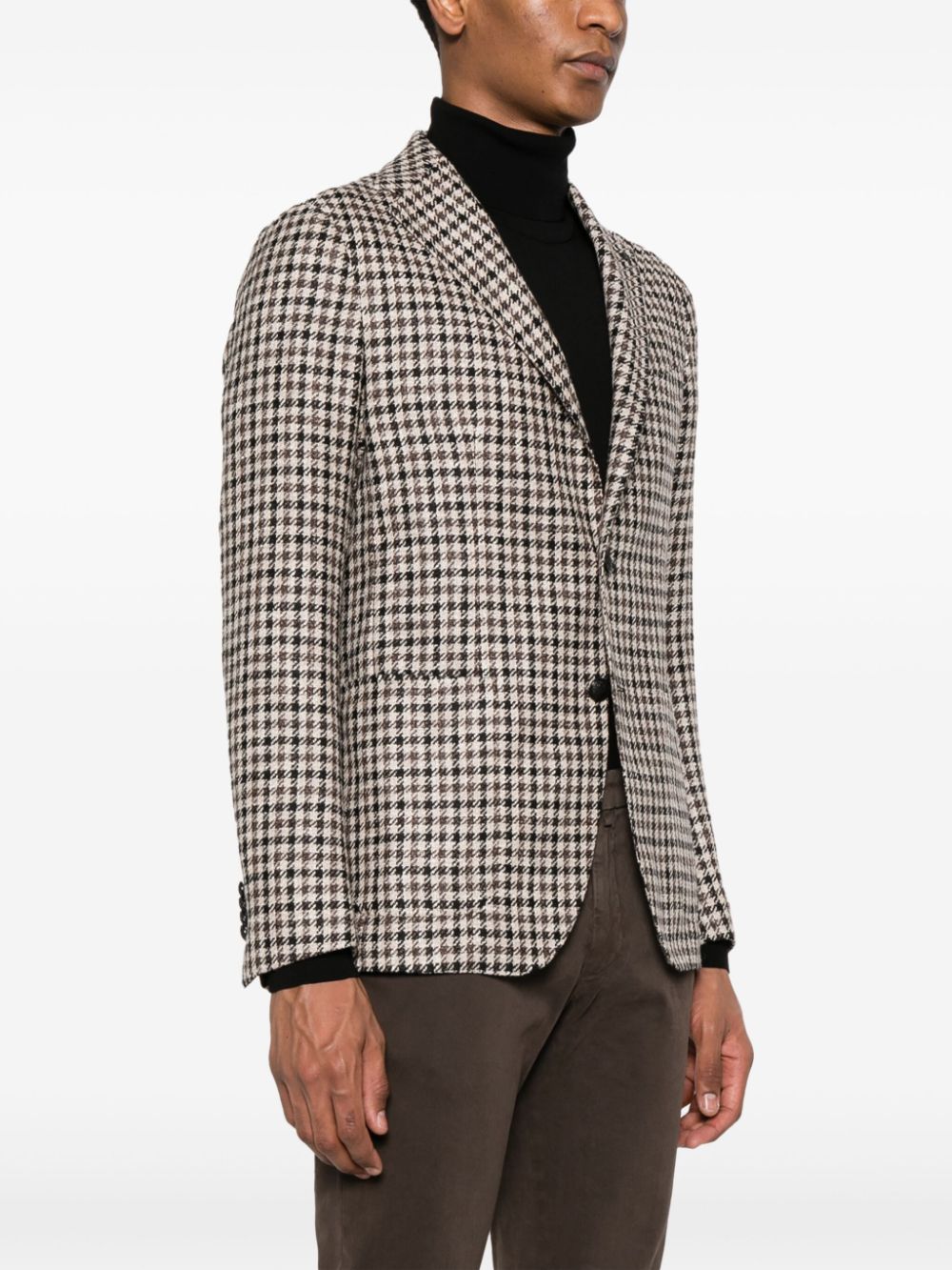 Shop Tagliatore Houndstooth Single-breasted Blazer In Brown