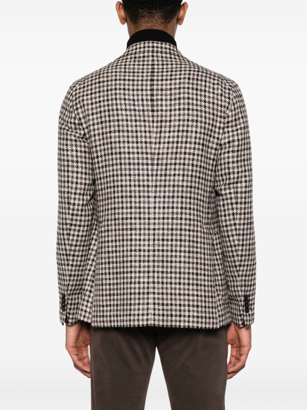 Shop Tagliatore Houndstooth Single-breasted Blazer In Brown