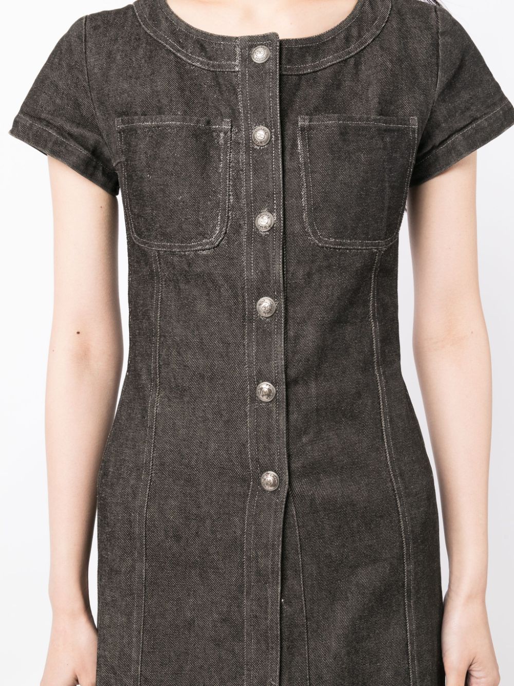 Pre-owned Chanel Cc-buttons Denim Dress In Black