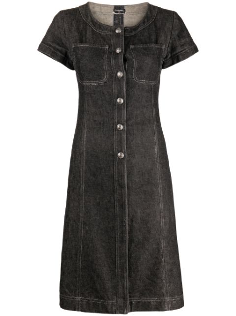 CHANEL CC-buttons denim dress Women