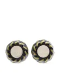CHANEL Pre-Owned 1997 CC button clip-on earrings - Black