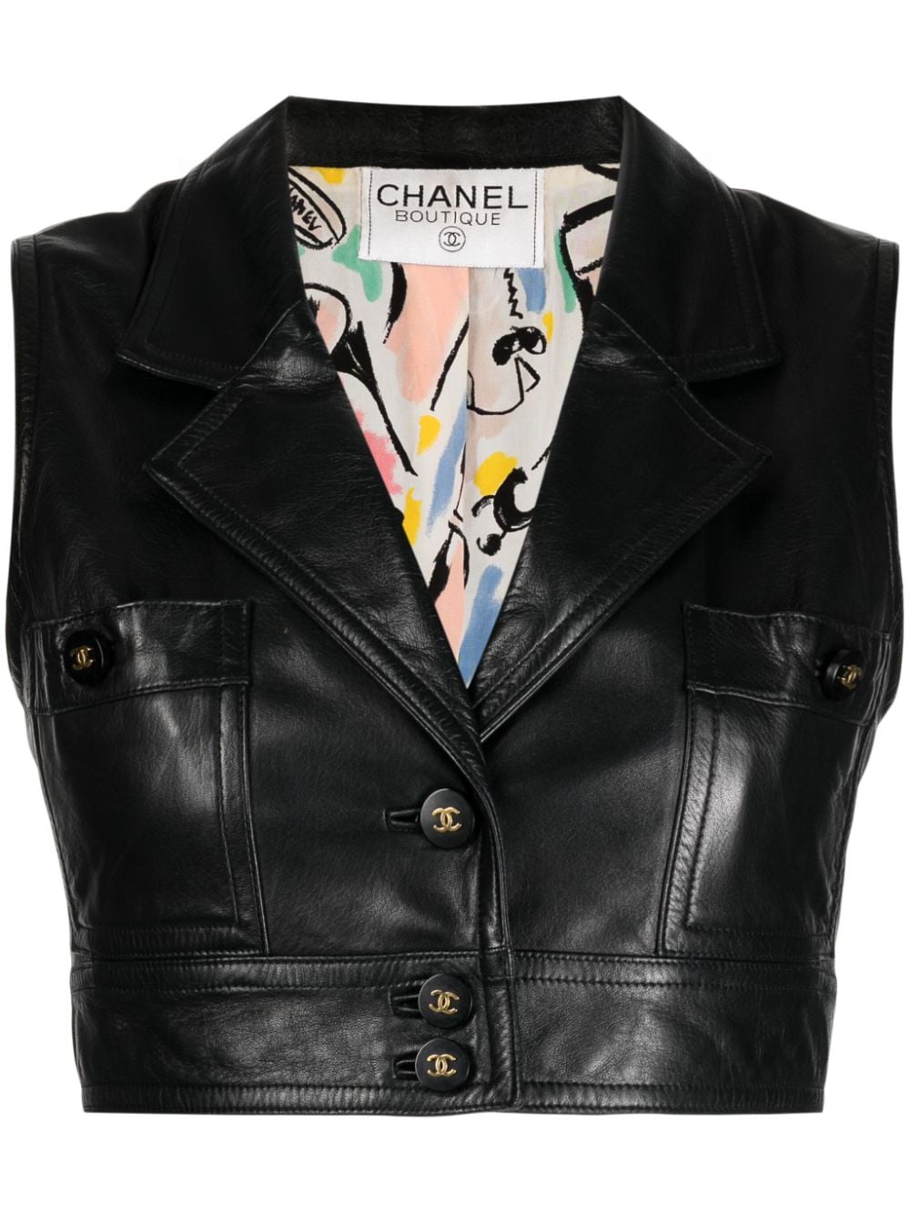 CHANEL Pre-Owned 1990s pre-owned Leather Vest - Farfetch