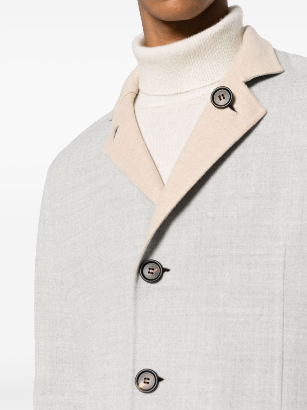 Shop Eleventy Button-up Wool Blazer In Grey