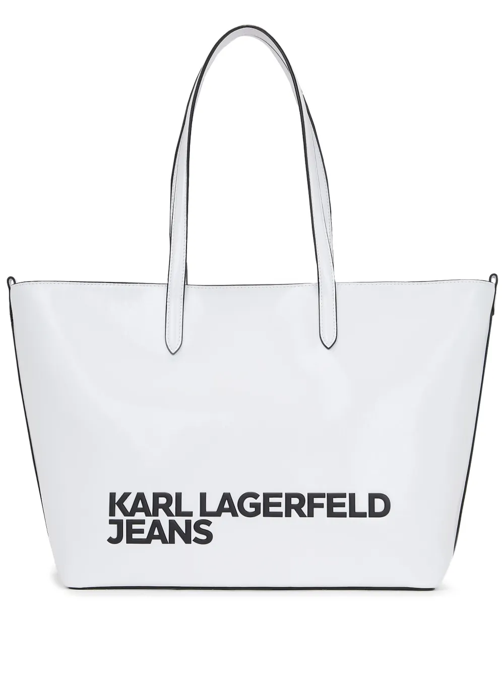 Karl Lagerfeld Jeans Shopper Mit Blumen-print In Weiss