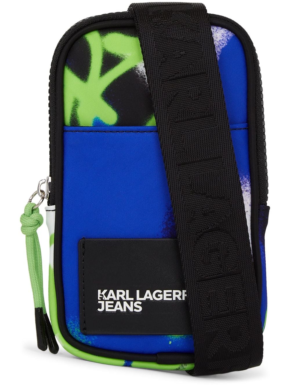 Karl Lagerfeld Jeans Street Graffiti-print Phone Pouch In Blue