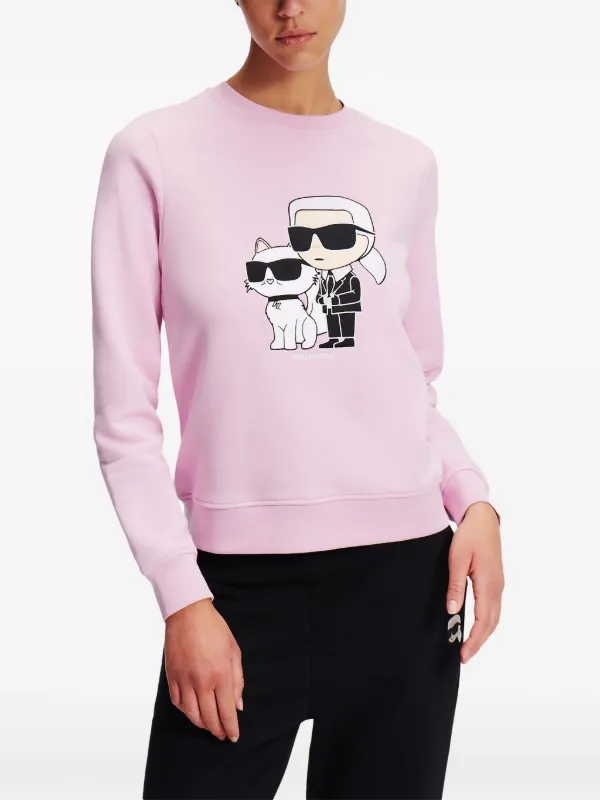 Karl Lagerfeld Ikon Karl Choupette Sweatshirt Pink FARFETCH EG
