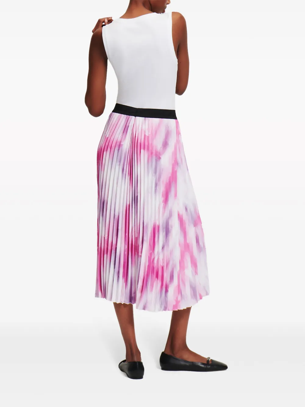 Karl Lagerfeld Midi-plooirok met print Roze