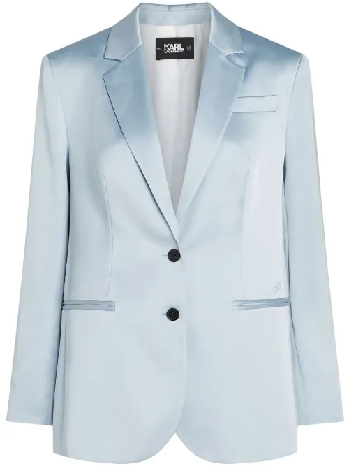 Blazer en satin à simple boutonnage - Karl Lagerfeld - Modalova
