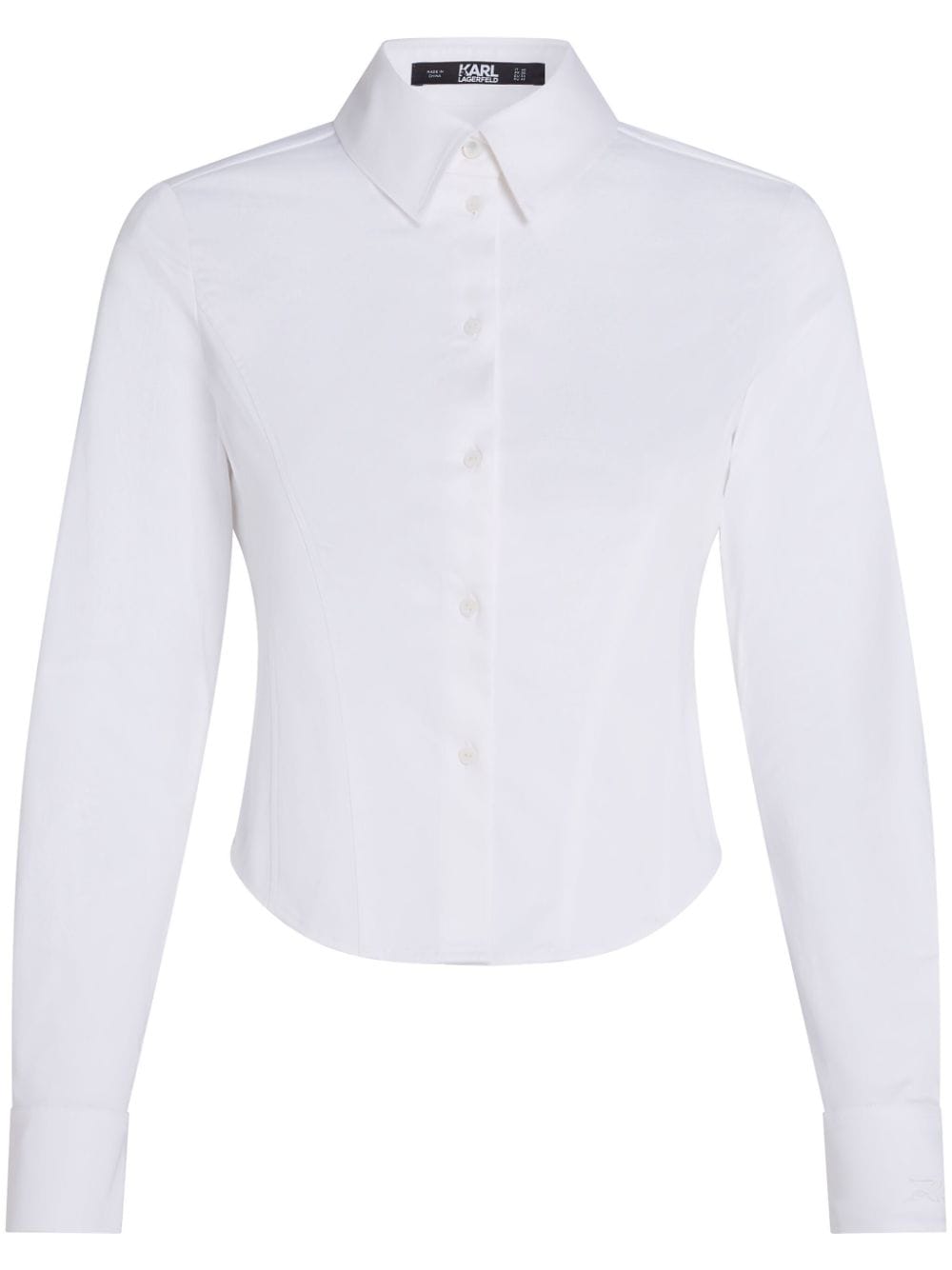 Karl Lagerfeld Slim-fit Poplin Shirt In 白色