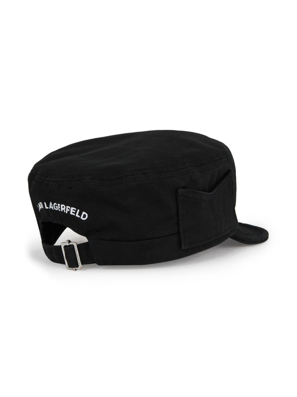Shop Karl Lagerfeld Signature Baker Boy Hat In Black
