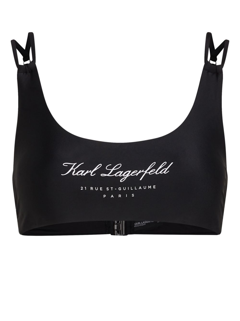 Karl Lagerfeld Hotel Karl Bandeau Bikini Top In Black