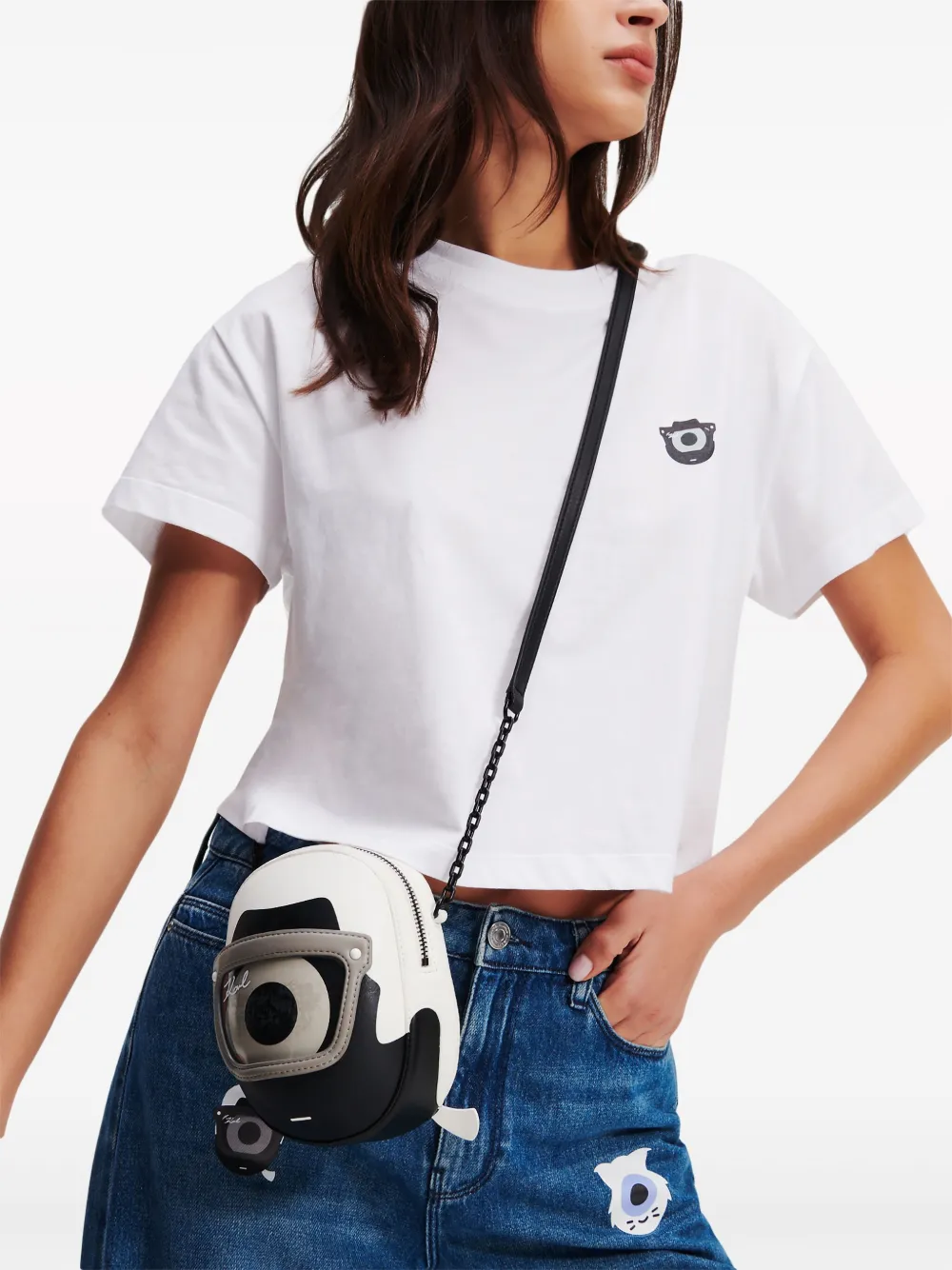 Karl Lagerfeld x Darcel Disappoints 3D crossbodytas Zwart