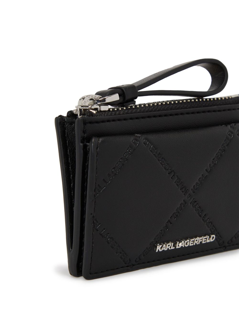 Shop Karl Lagerfeld K/skuare Zipped Card Holder In Schwarz