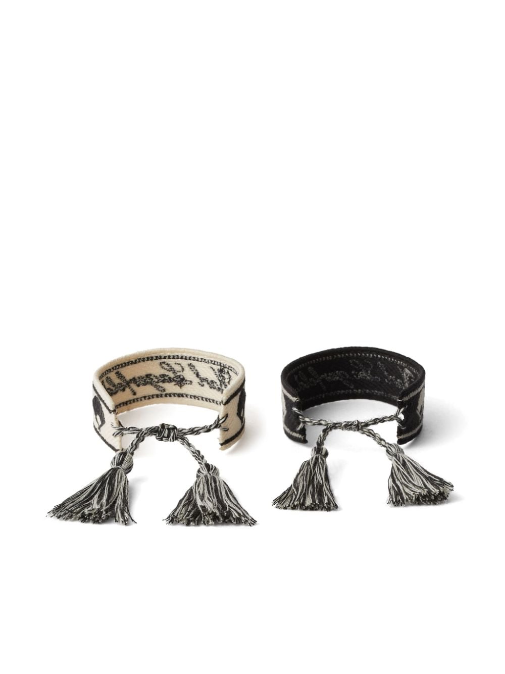 Shop Karl Lagerfeld Hotel Karl Woven Bracelet (pack Of Two) In Neutrals