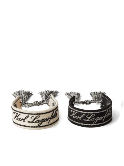Karl Lagerfeld Hotel Karl woven bracelet (pack of two)