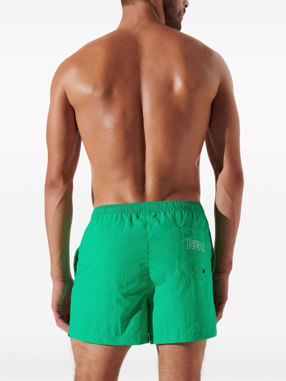 Shop Karl Lagerfeld Ikonik Swim Shorts In Green