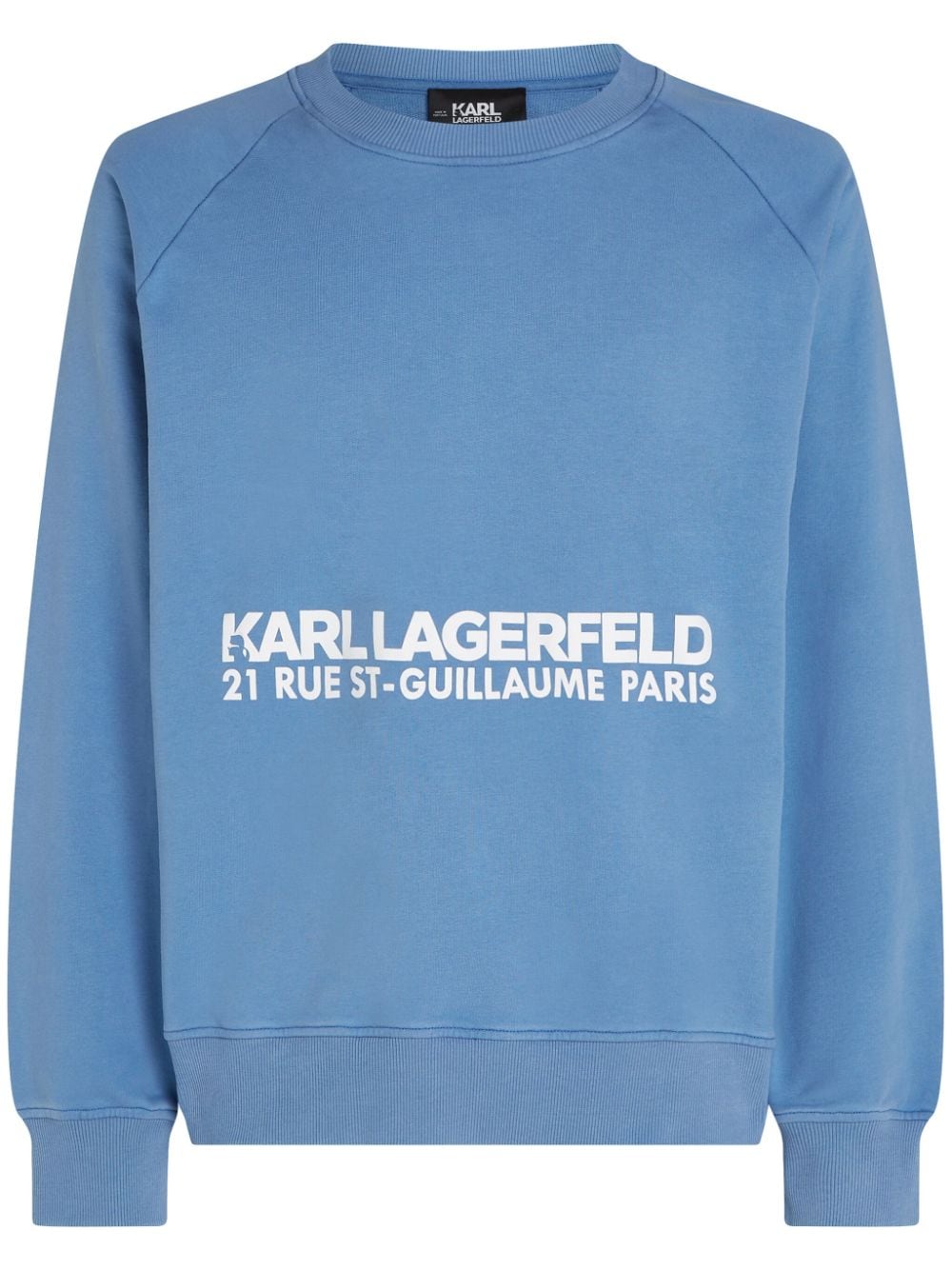 Karl Lagerfeld Logo-print Organic-cotton Sweatshirt In Blue